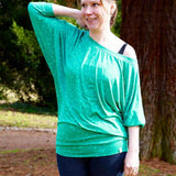 Schnittmuster Kleid, Shirt mit Fledermausärmeln GULA (34-52) : - Sewando