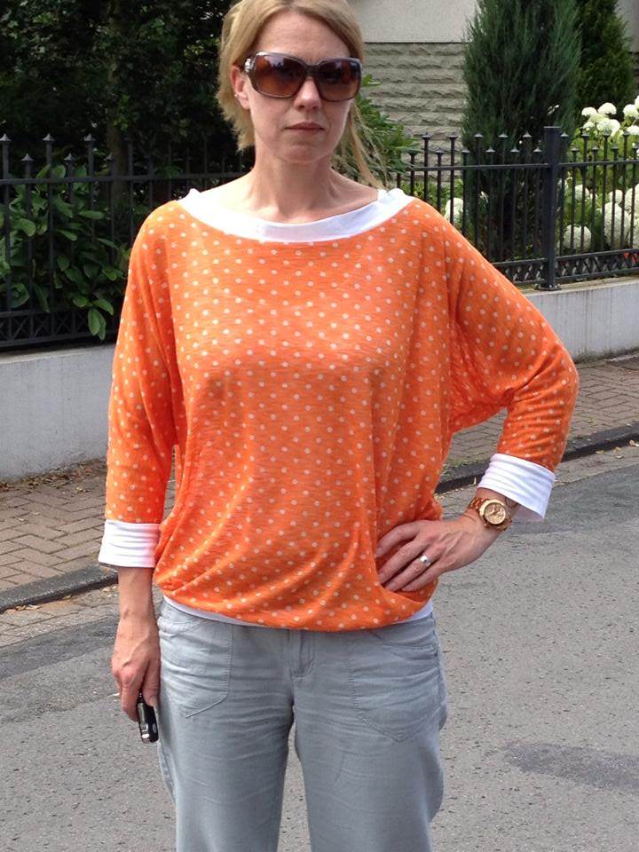 Schnittmuster Kleid, Shirt mit Fledermausärmeln GULA (34-52) : - Sewando