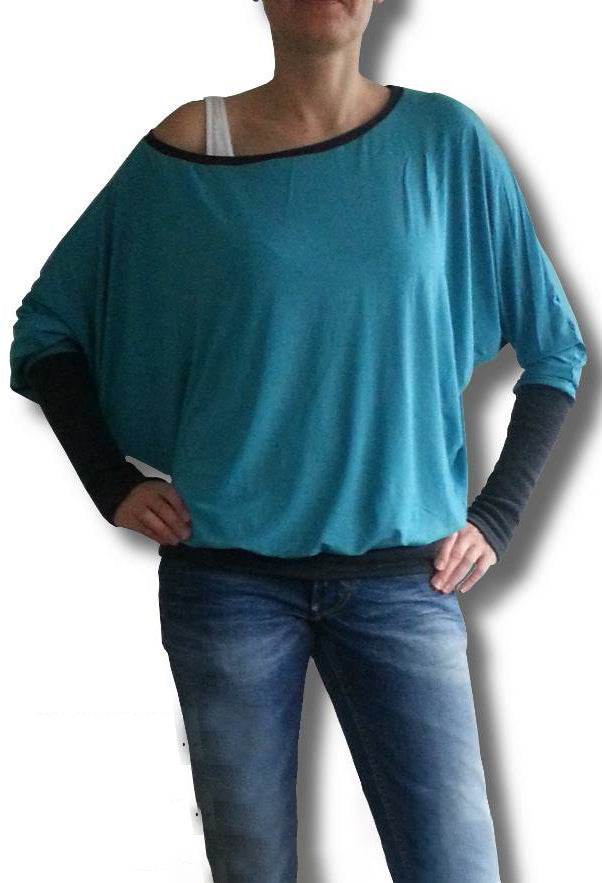 Schnittmuster Kleid, Shirt mit Fledermausärmeln GULA (34-52) : - Sewando