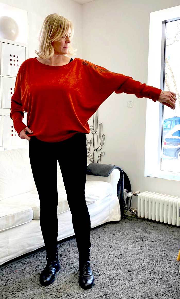 Schnittmuster Kleid, Shirt mit Fledermausärmeln GULA (34-52) : - Sewando