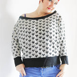 Schnittmuster Kleid, Shirt mit Fledermausärmeln GULA (34-52) : - Sewando