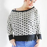 Schnittmuster Kleid, Shirt mit Fledermausärmeln GULA (34-52) : - Sewando