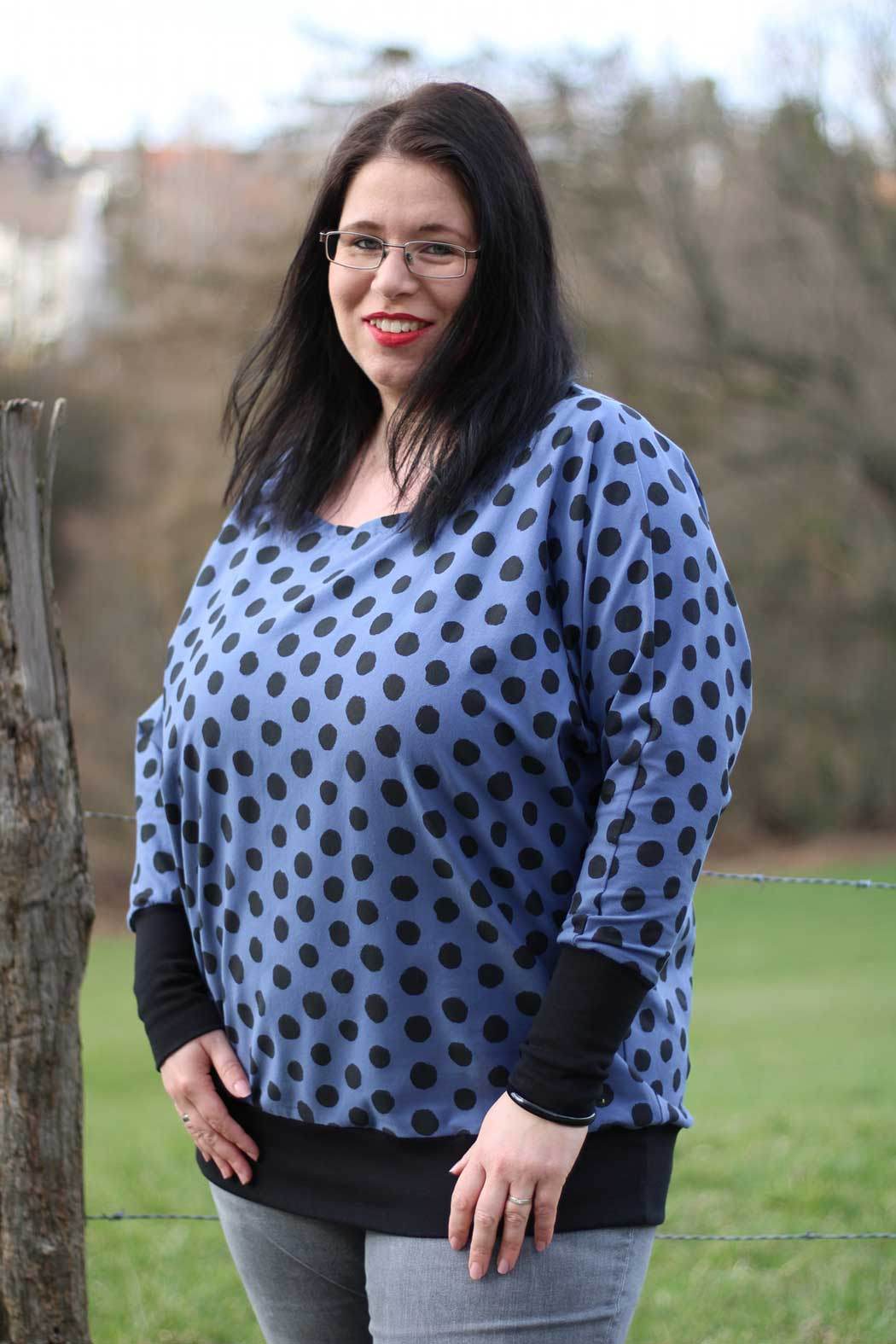 Schnittmuster Kleid, Shirt mit Fledermausärmeln GULA (34-52) : - Sewando
