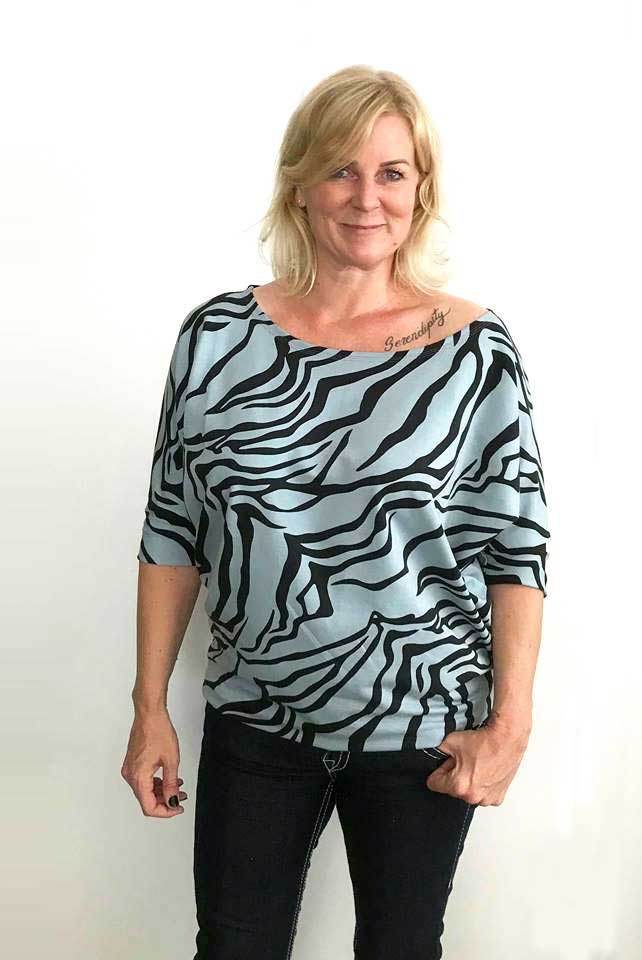 Schnittmuster Kleid, Shirt mit Fledermausärmeln GULA (34-52) : - Sewando