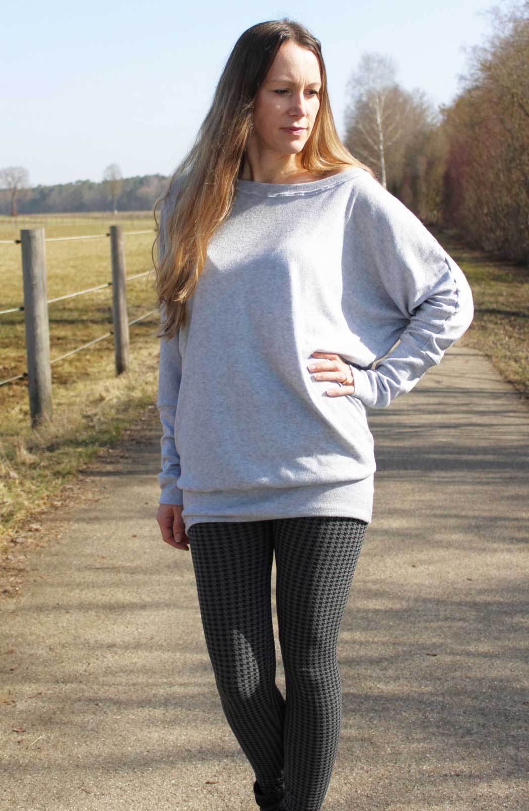 Schnittmuster Kleid, Shirt mit Fledermausärmeln GULA (34-52) : - Sewando
