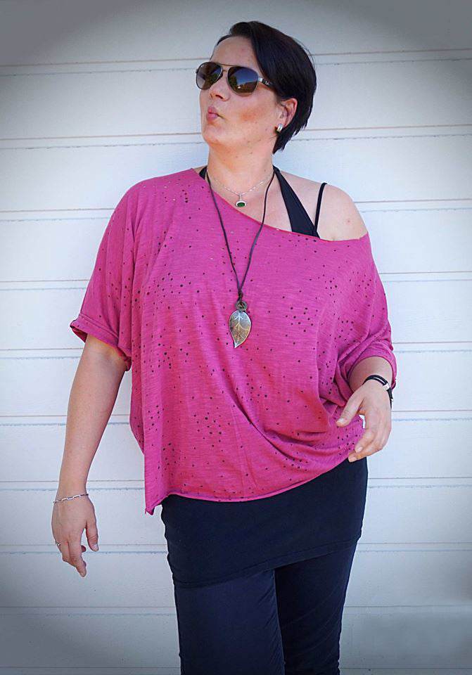 Schnittmuster Kleid, Shirt mit Fledermausärmeln GULA (34-52) : - Sewando