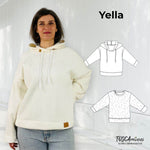 Schnittmuster Damen Hoodie Yella + Nähanleitung Gr. 34-54 - Sewando