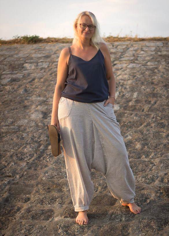 Schnittmuster Haremshose, Yogahose BAHIA (36-58) : - Sewando
