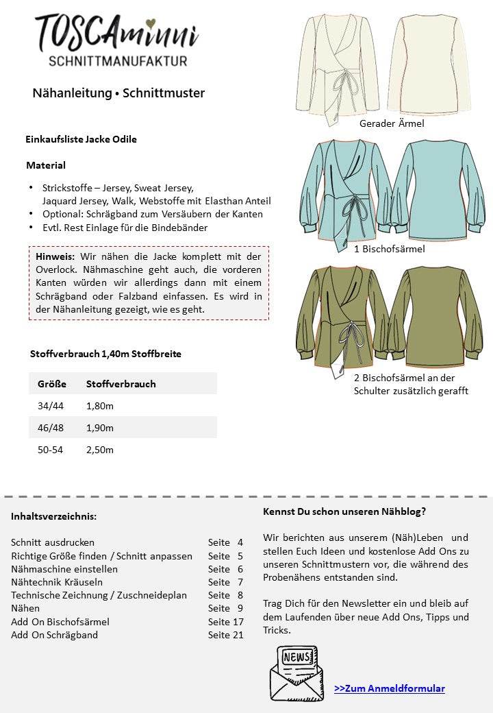 Schnittmuster Damen Jacke Odile Gr. 34-54 - Sewando