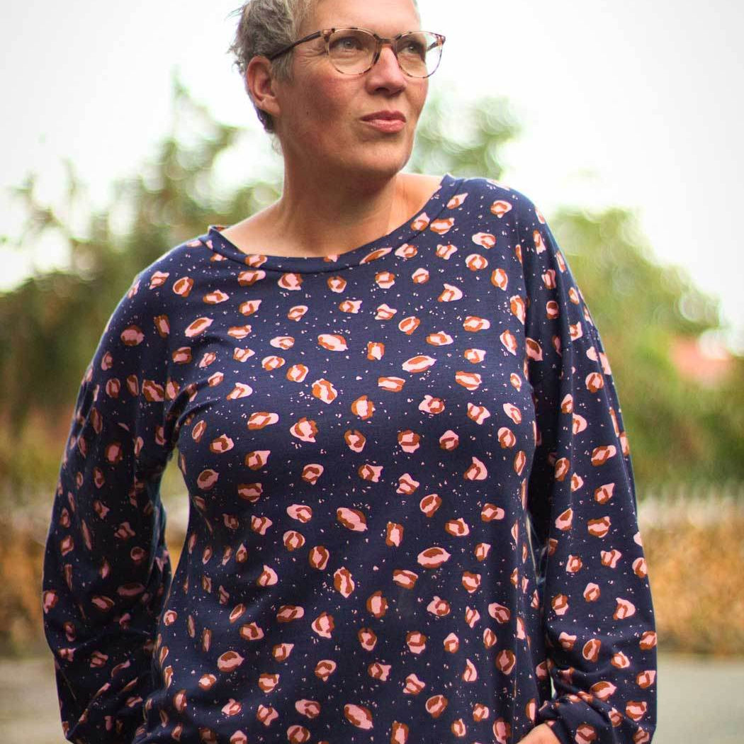 Schnittmuster Jersey Bluse CASTANHA (32-56) : - Sewando