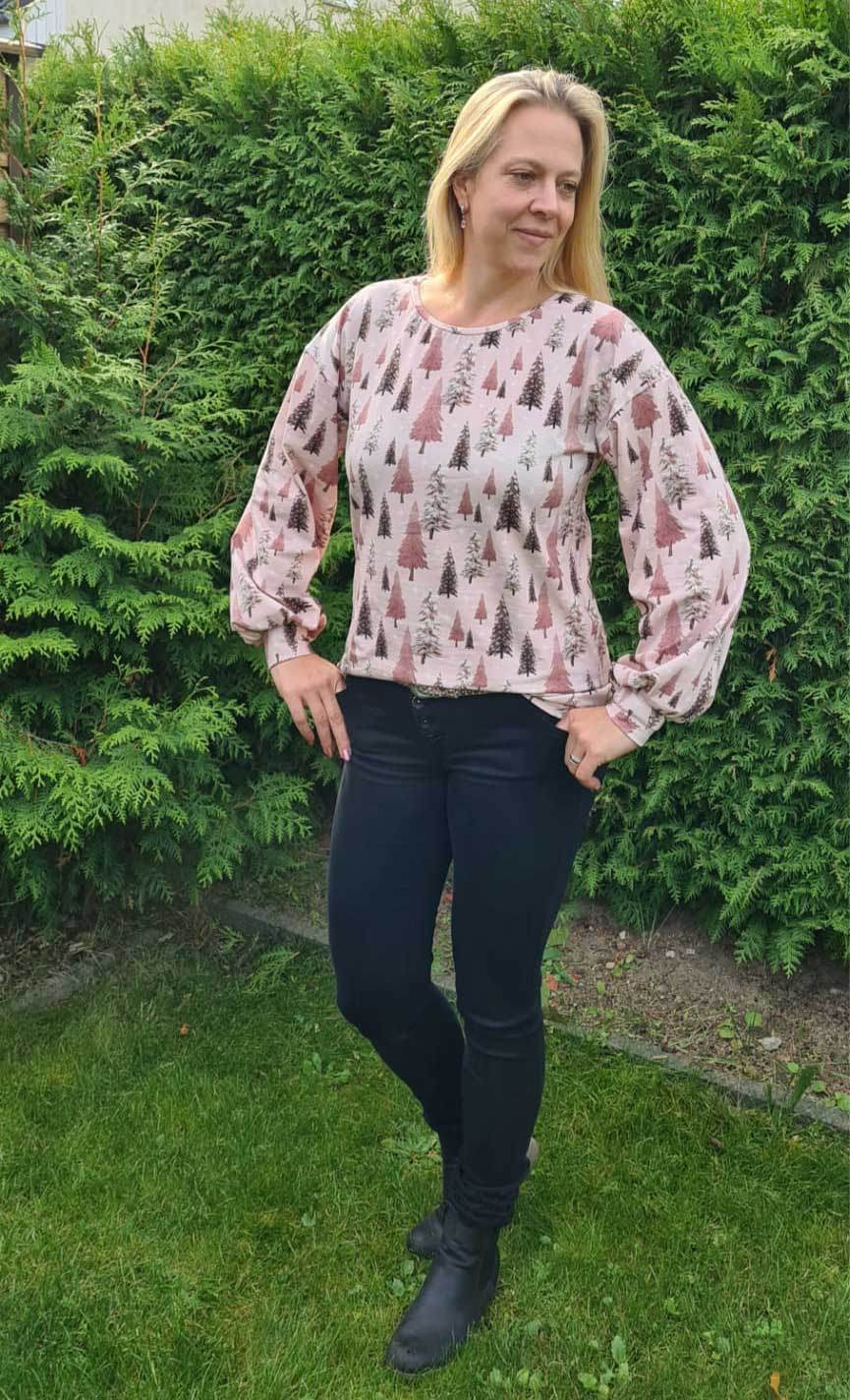 Schnittmuster Jersey Bluse CASTANHA (32-56) - Sewando