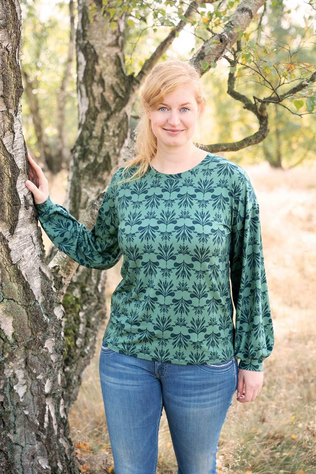 Schnittmuster Jersey Bluse CASTANHA (32-56) - Sewando