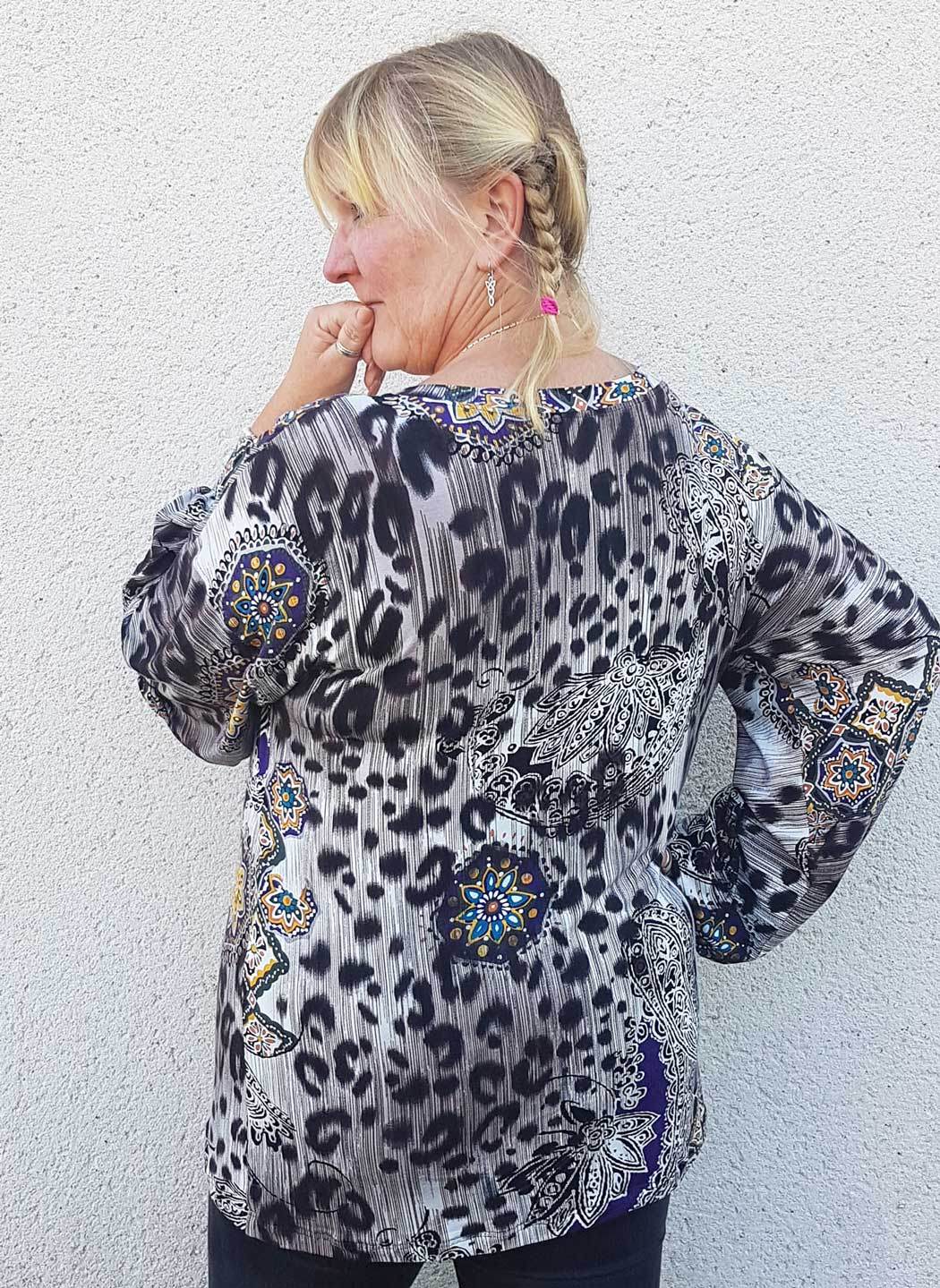 Schnittmuster Jersey Bluse CASTANHA (32-56) - Sewando