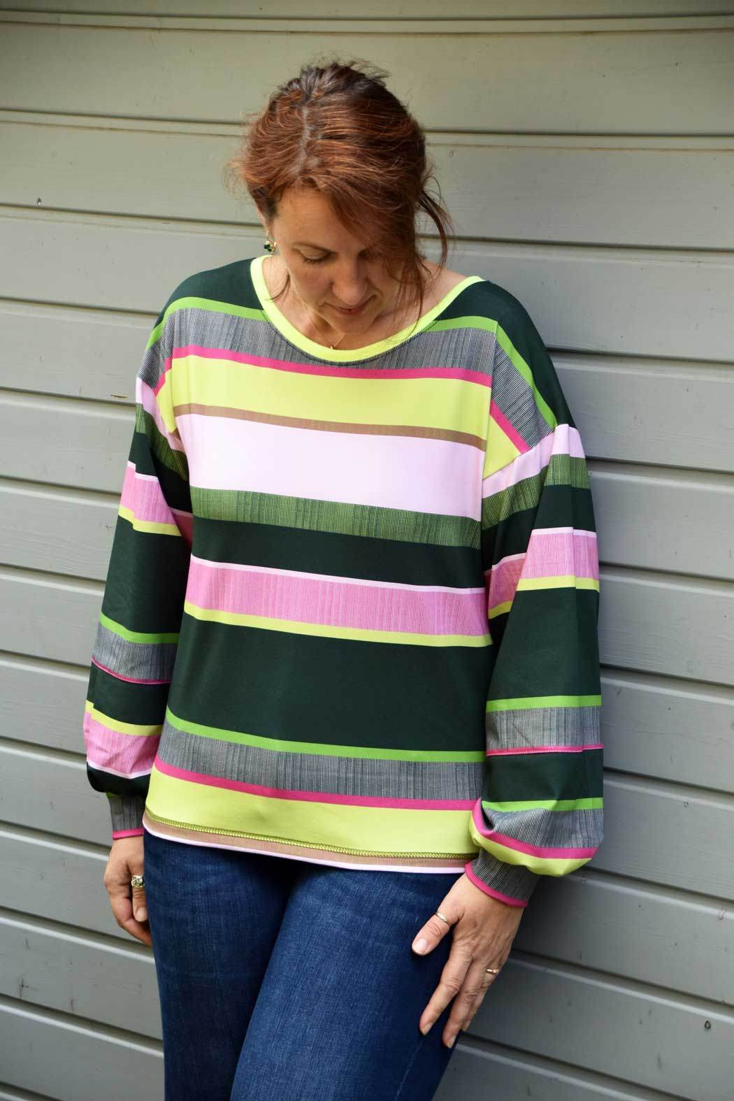 Schnittmuster Jersey Bluse CASTANHA (32-56) - Sewando