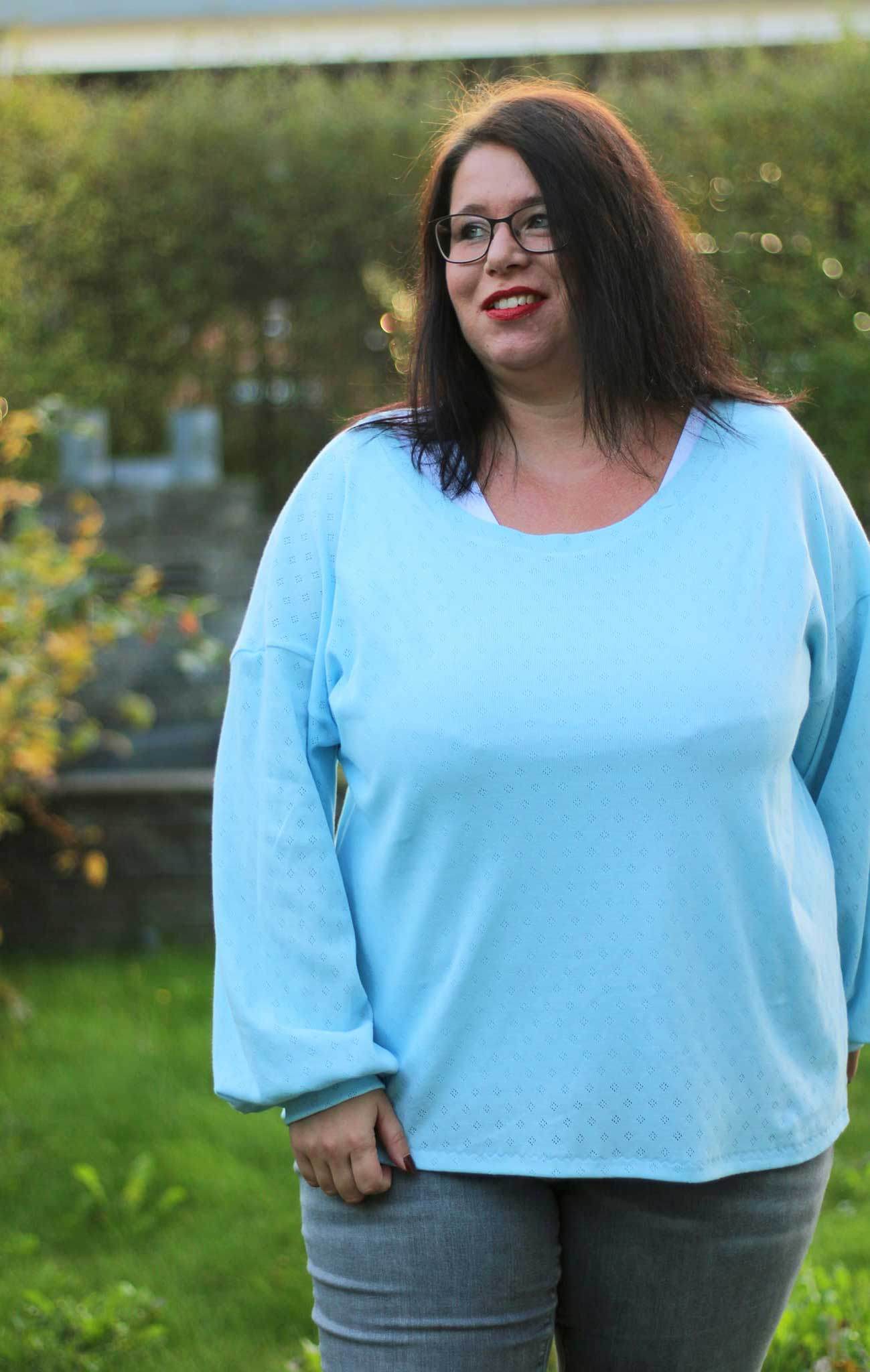 Schnittmuster Jersey Bluse CASTANHA (32-56) - Sewando