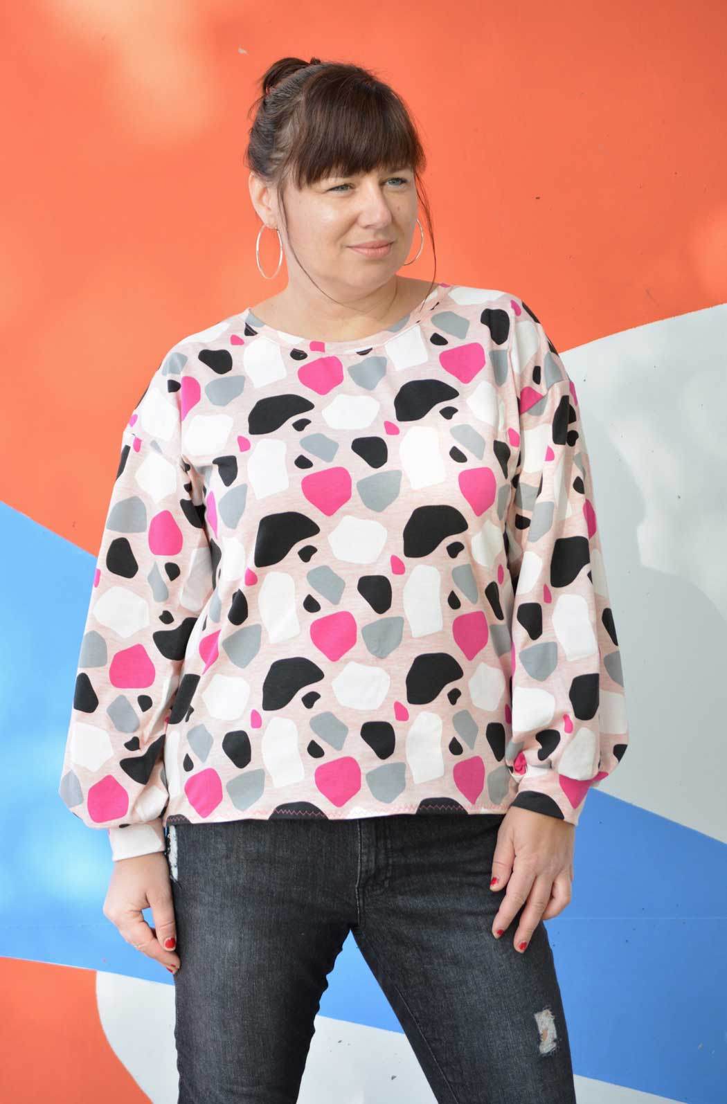 Schnittmuster Jersey Bluse CASTANHA (32-56) - Sewando
