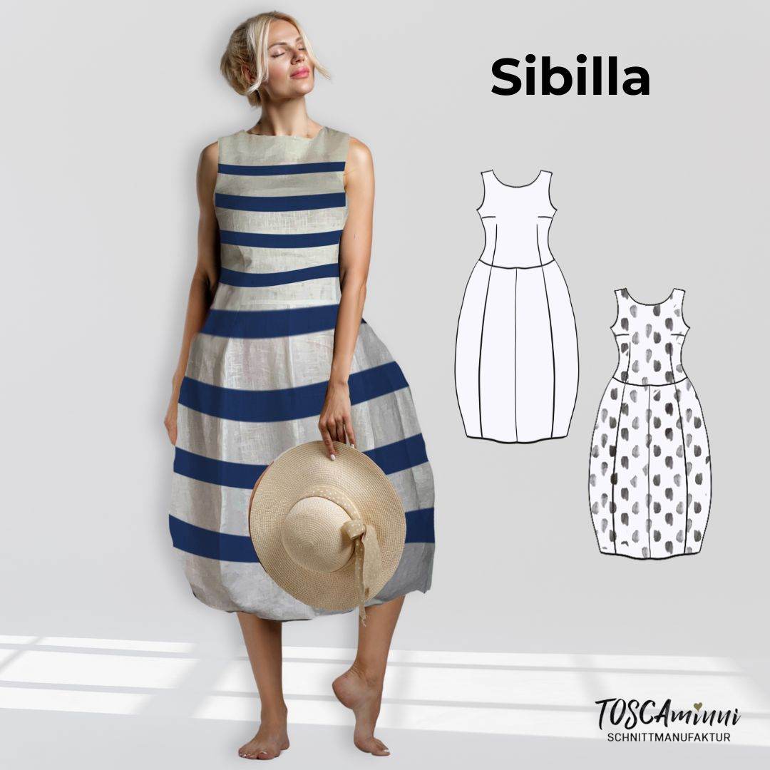 Schnittmuster Damen Kleid Sibilla Gr. 34-54 - Sewando