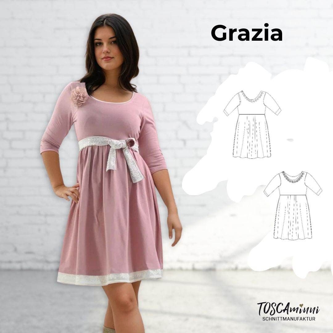 Schnittmuster Damen Kleid Grazia Gr. 34-54 - Sewando