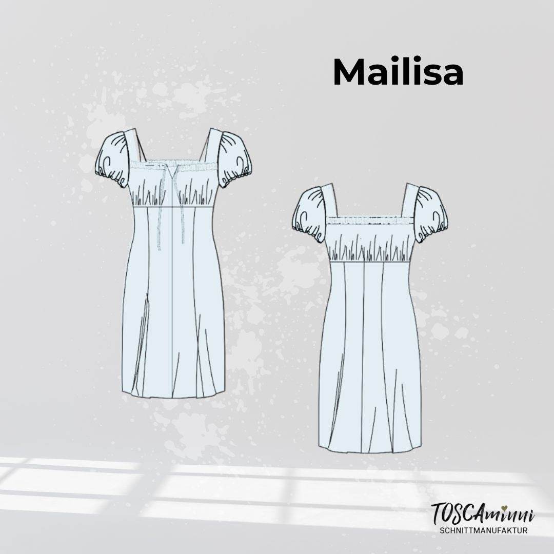 Schnittmuster Damen Kleid Mailisa Gr. 34-54 - A4-/Großformat-Datei - Sewando