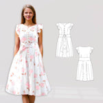 Schnittmuster Damen Kleid Monika Gr. 34-54 A4-/Großformat-Datei - Sewando