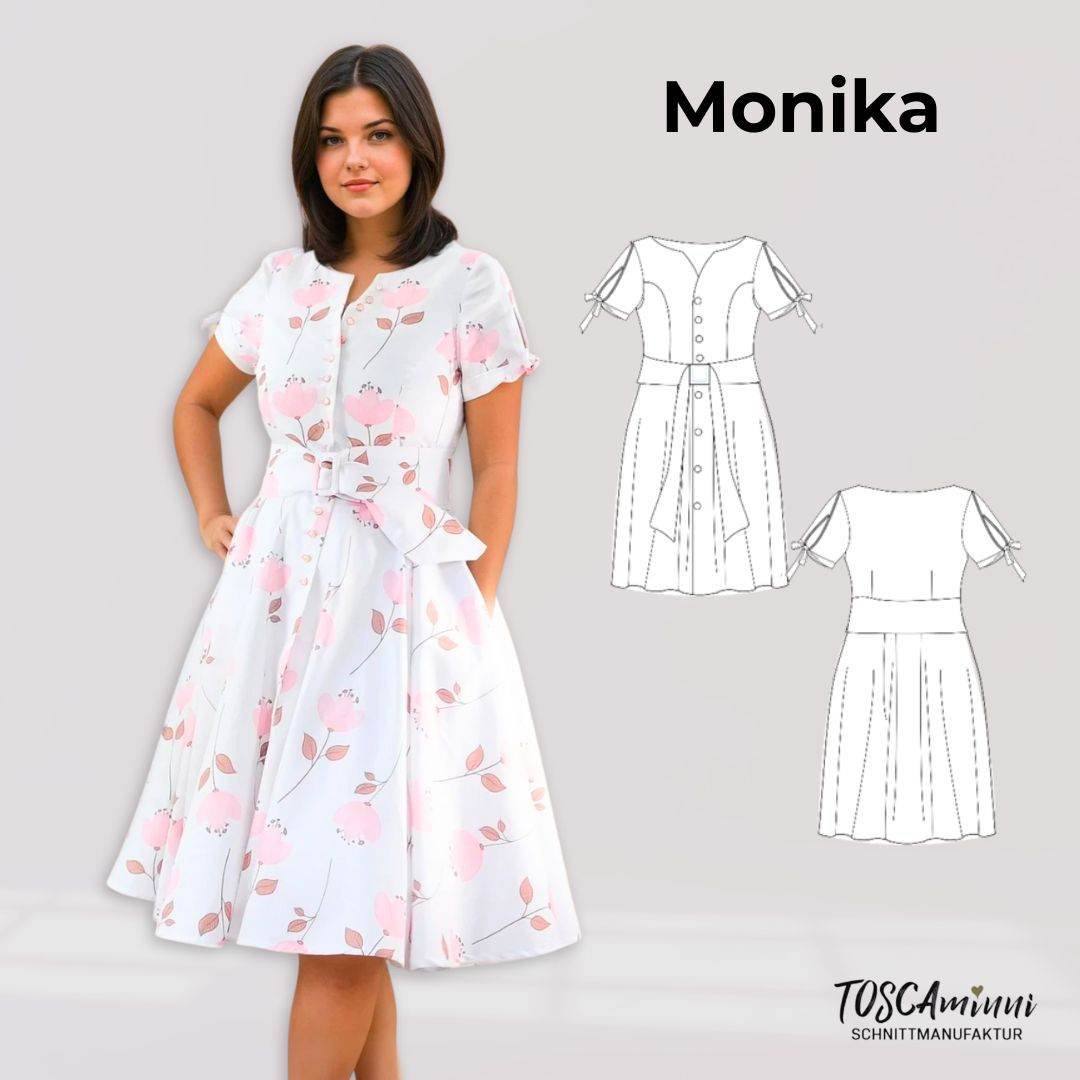 Schnittmuster Damen Kleid Monika Gr. 34-54 A4-/Großformat-Datei - Sewando