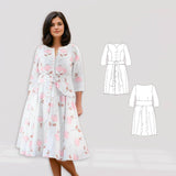 Schnittmuster Damen Kleid Monika Gr. 34-54 A4-/Großformat-Datei - Sewando