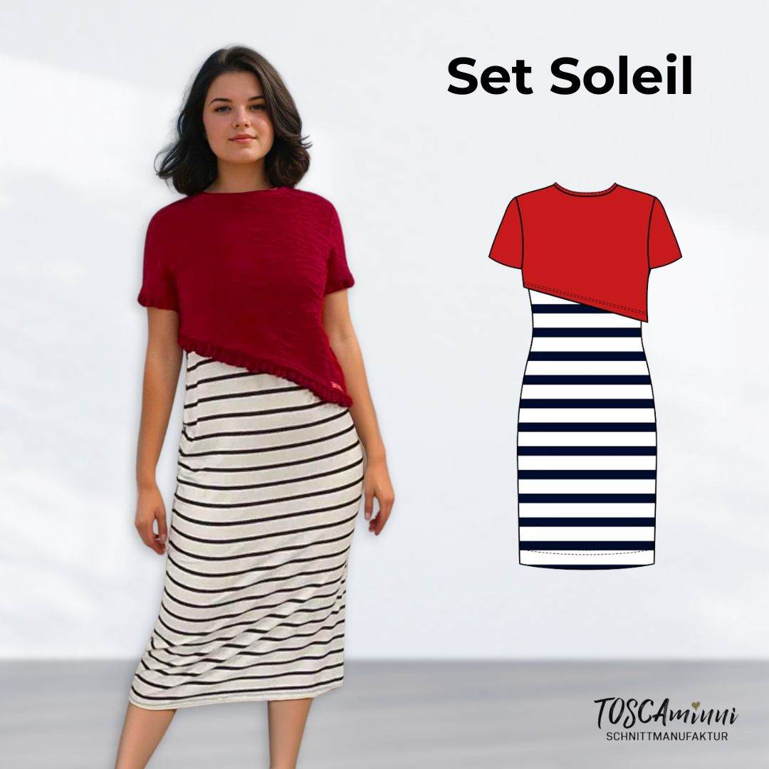 Schnittmuster Damen Kleid + Shirt Soleil Größe 34-54 - Sewando