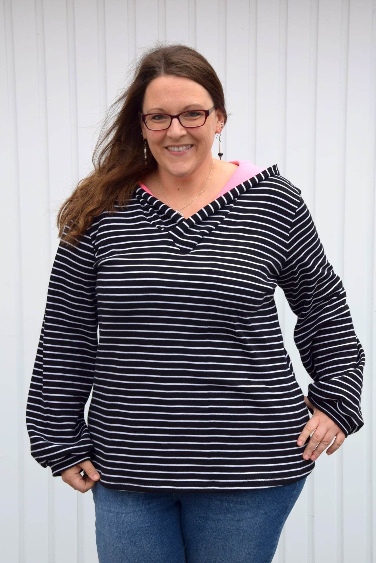 Schnittmuster Pullover mit Kapuzenkragen ACEROLA (34-58) : - Sewando
