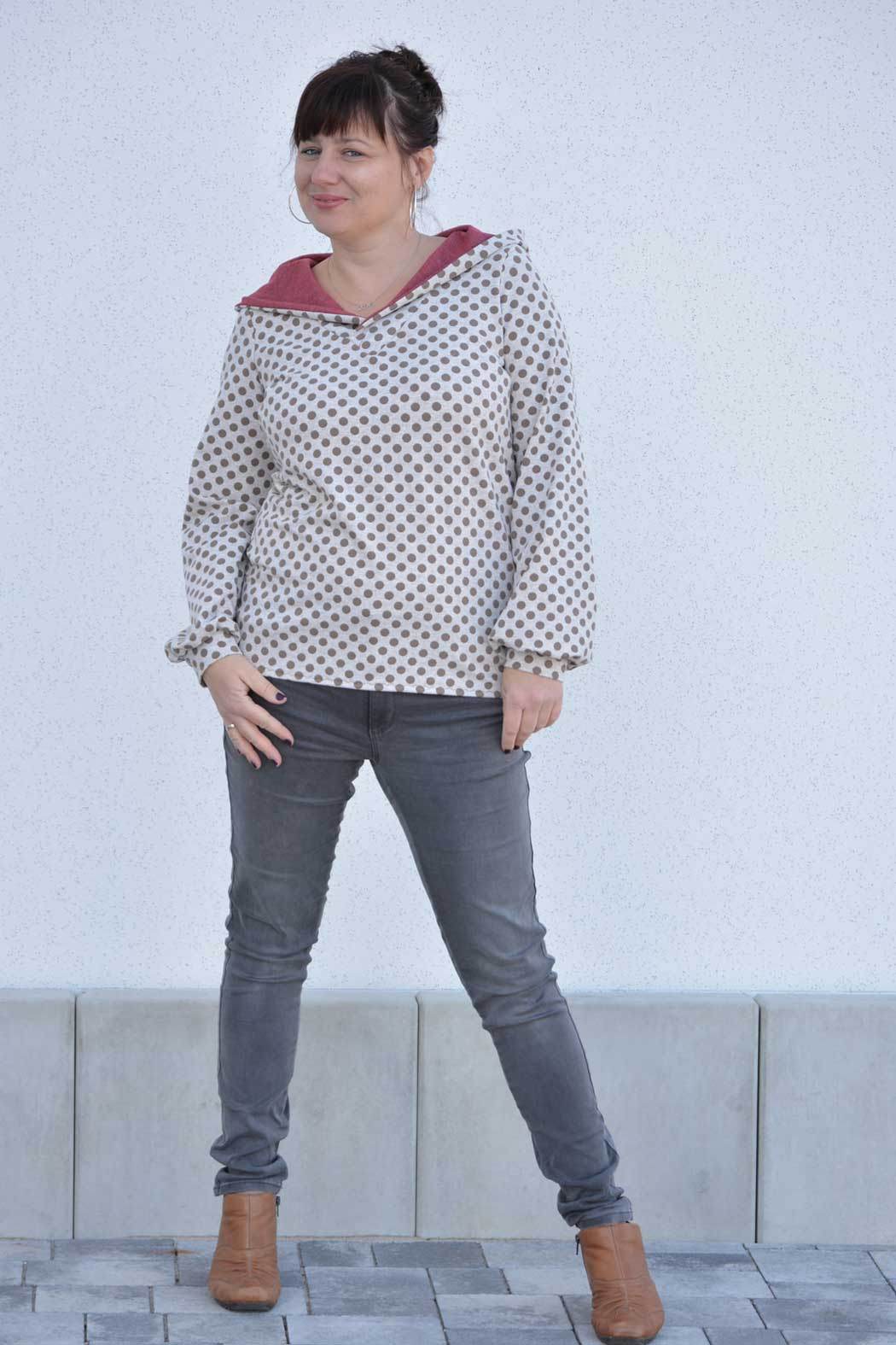 Schnittmuster Pullover mit Kapuzenkragen ACEROLA (34-58) : - Sewando