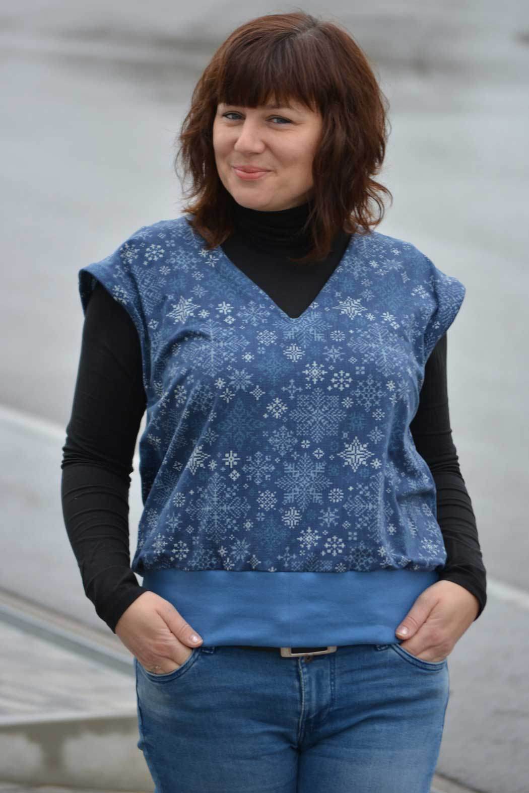 Schnittmuster Oversize Pullunder, Weste BRUNA (34-60) : - Sewando