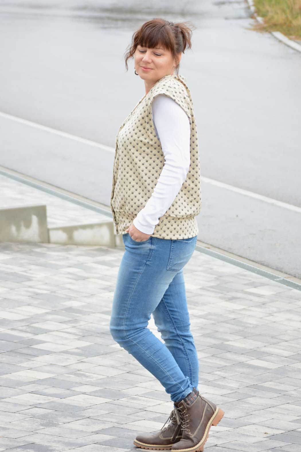 Schnittmuster Oversize Pullunder, Weste BRUNA (34-60) : - Sewando