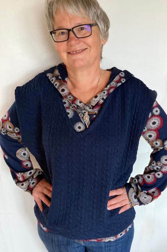Schnittmuster Oversize Pullunder, Weste BRUNA (34-60) : - Sewando