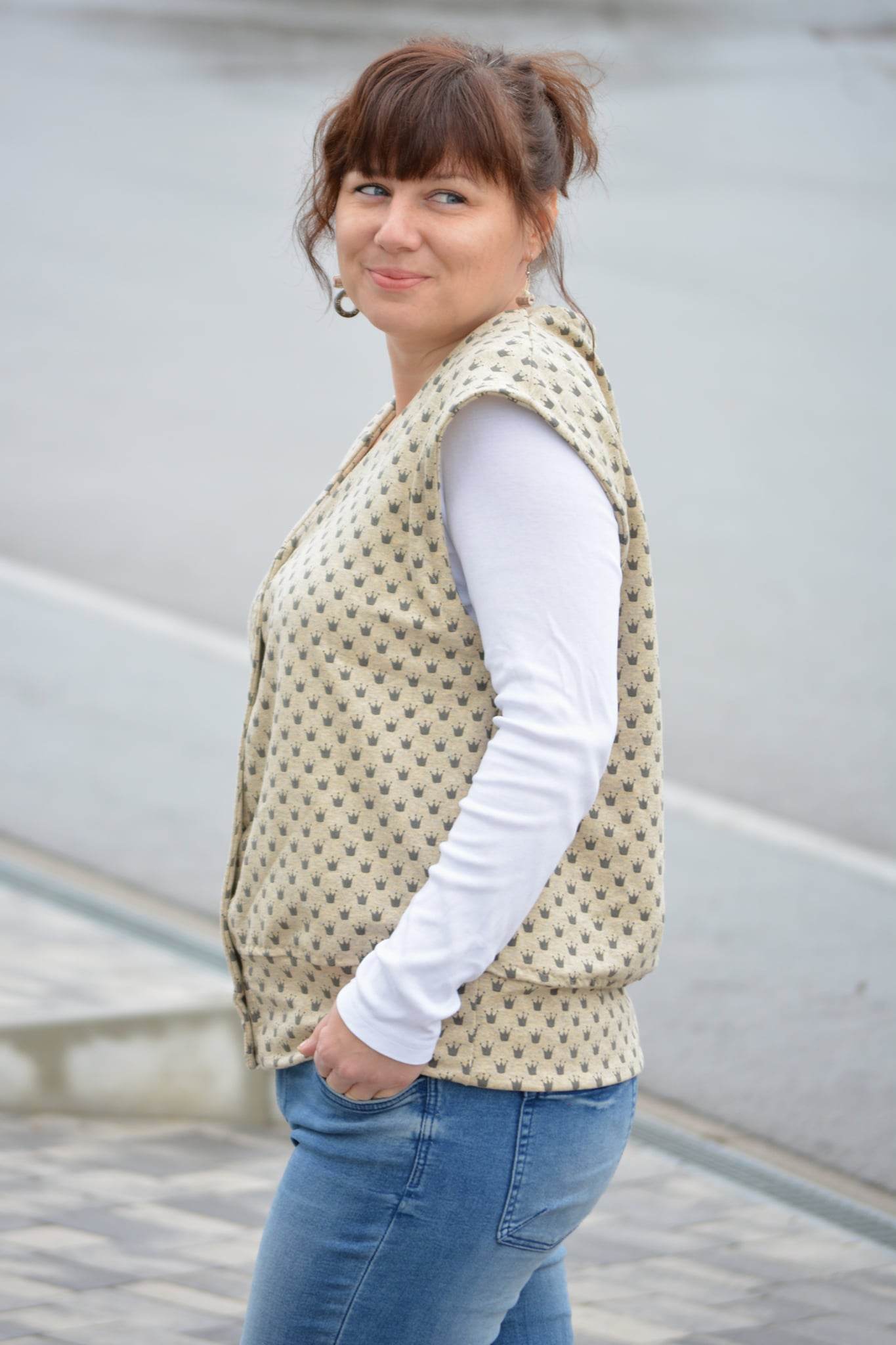 Schnittmuster Oversize Pullunder, Weste BRUNA (34-60) : - Sewando