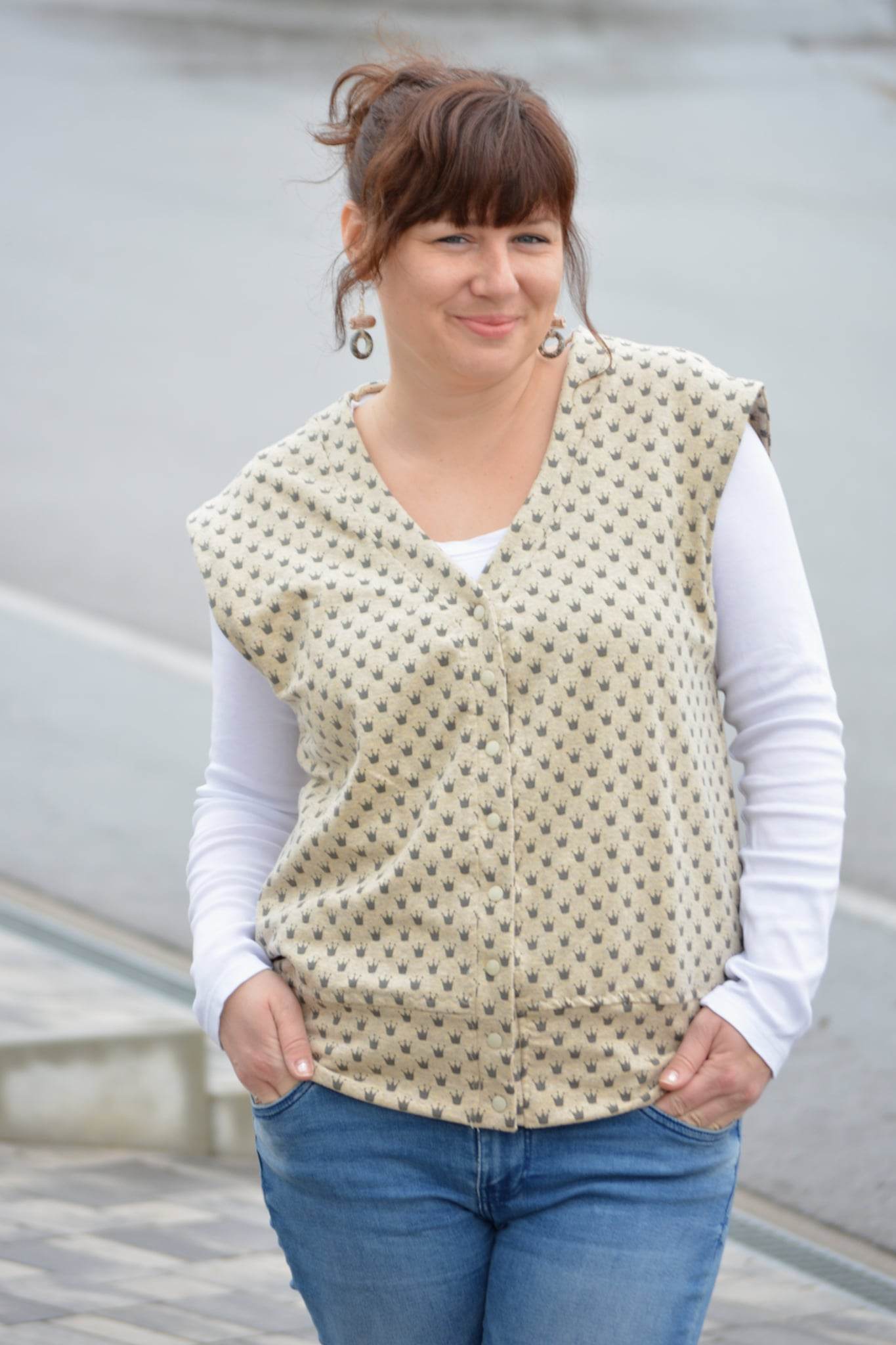 Schnittmuster Oversize Pullunder, Weste BRUNA (34-60) : - Sewando