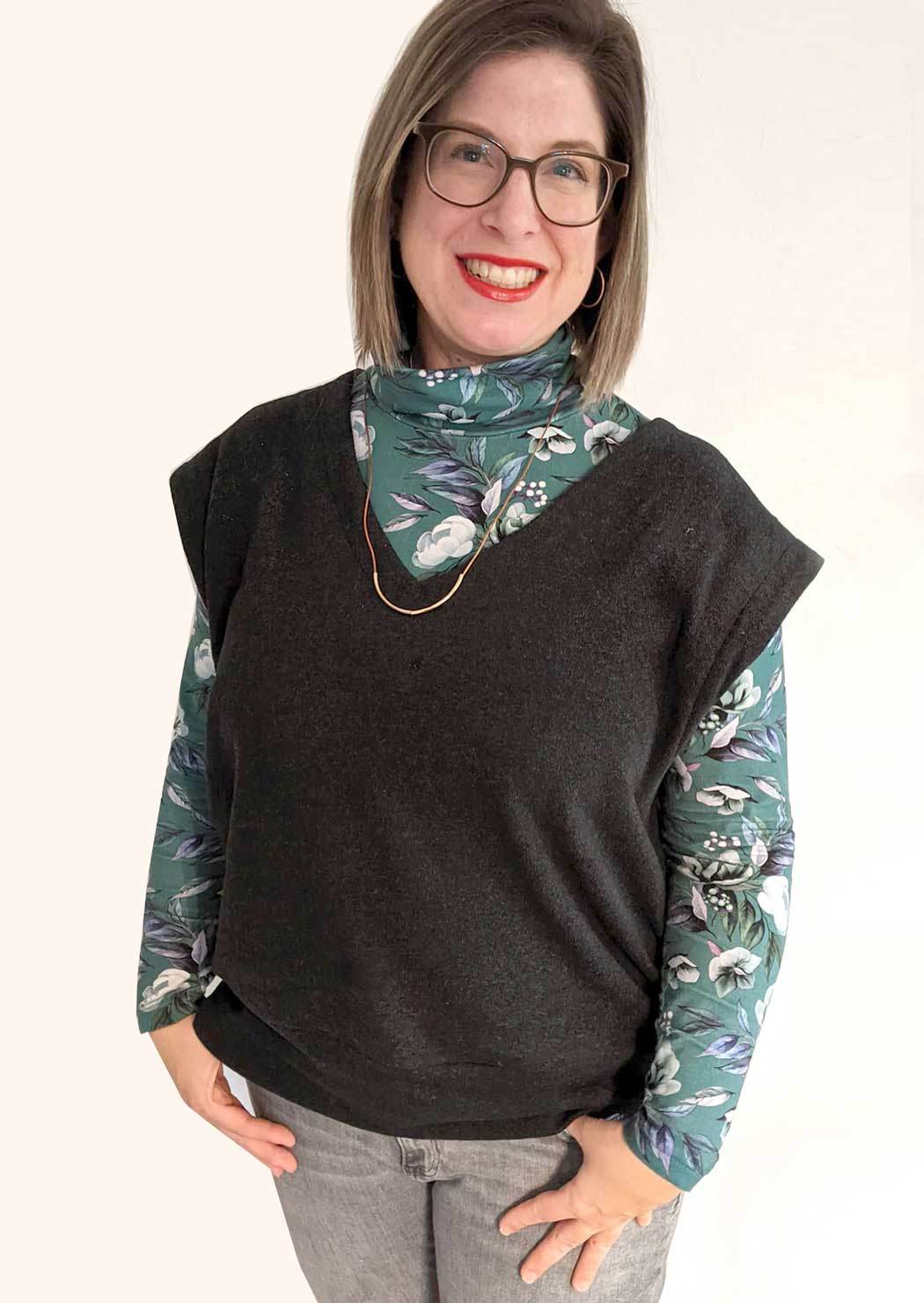 Schnittmuster Oversize Pullunder, Weste BRUNA (34-60) : - Sewando