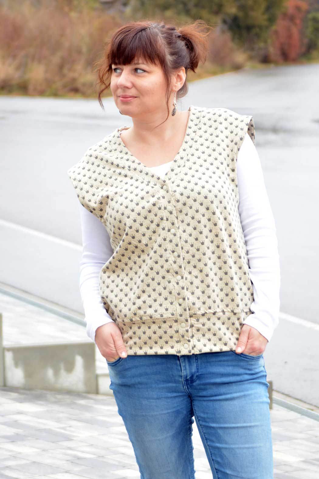 Schnittmuster Oversize Pullunder, Weste BRUNA (34-60) : - Sewando