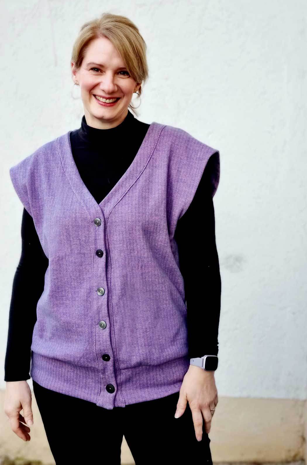 Schnittmuster Oversize Pullunder, Weste BRUNA (34-60) : - Sewando
