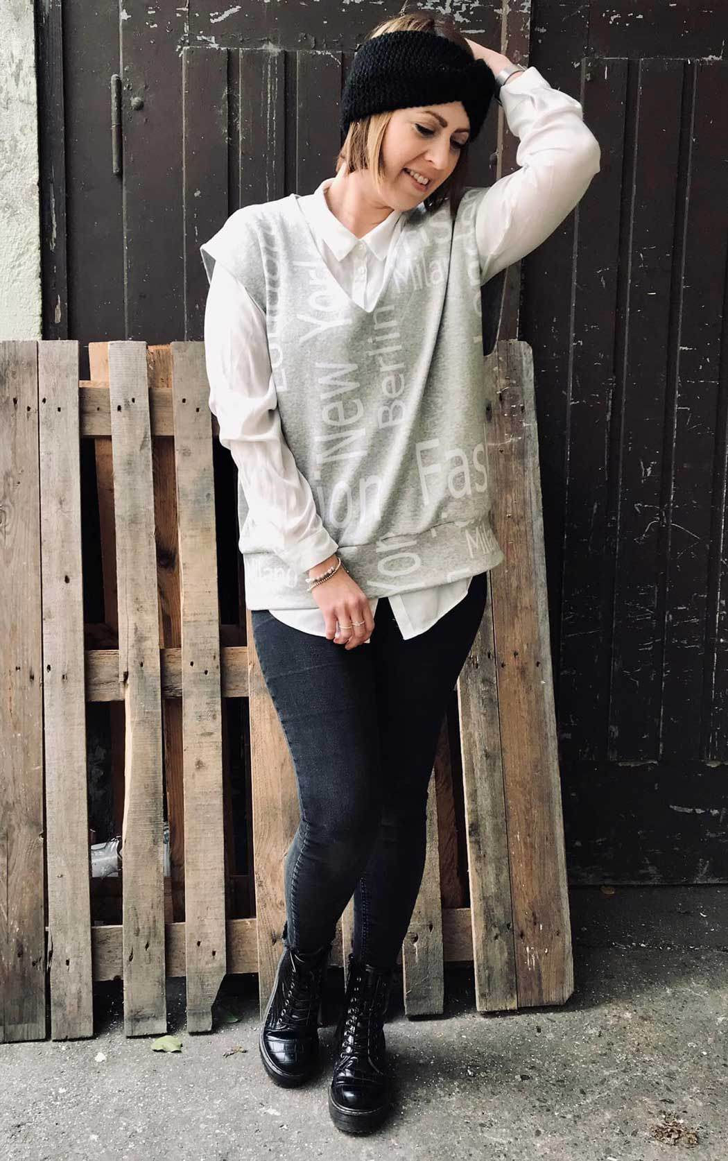Schnittmuster Oversize Pullunder, Weste BRUNA (34-60) : - Sewando