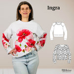 Schnittmuster Damen: Raglanshirt Ingra Gr. 34-54 + Video - Sewando