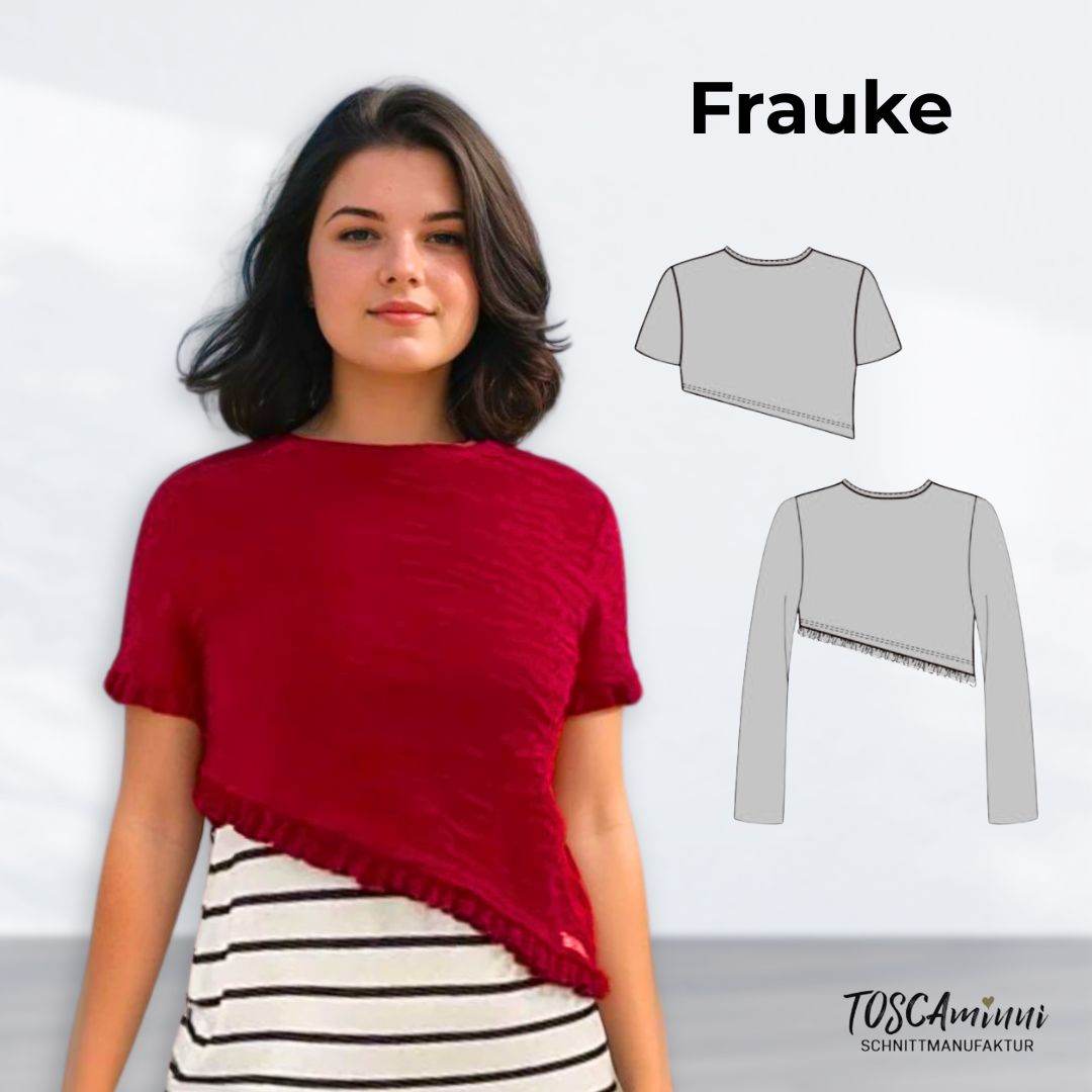 Schnittmuster Damen Shirt Frauke Größe 34-54 asymetrisch - Sewando