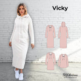 Schnittmuster Damen Kleid Vicky Gr. 34-54 A4 / Großformat - Sewando