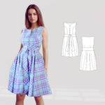 Schnittmuster Damen Kleid Monika Gr. 34-54 A4-/Großformat-Datei - Sewando