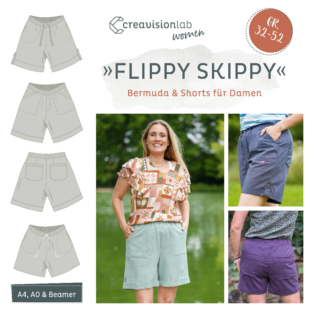 damenshorts, kurze hose, schnittmuser, hosentaschen, sewando, nähen
