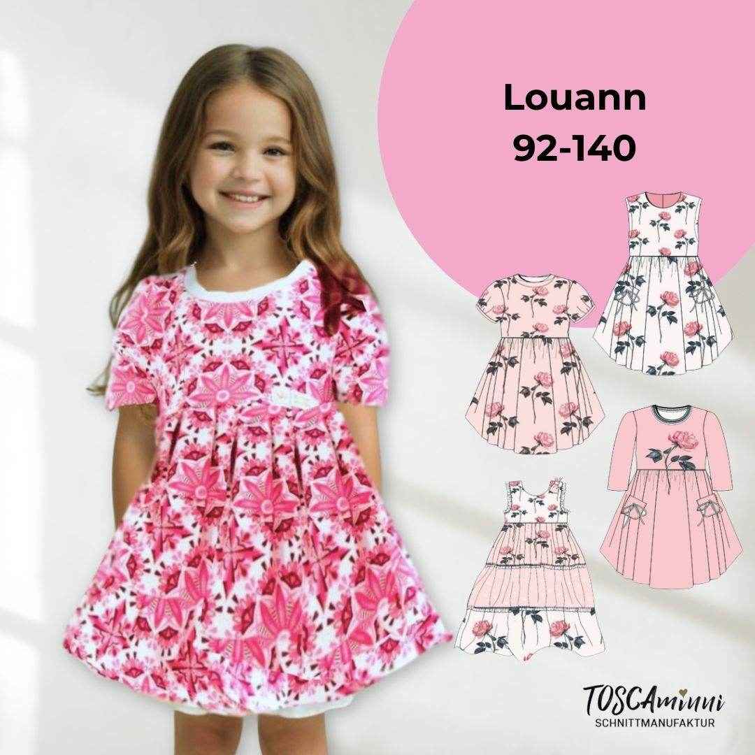 Schnittmuster Kinderkleid Louann Gr. 98-140 - Sewando