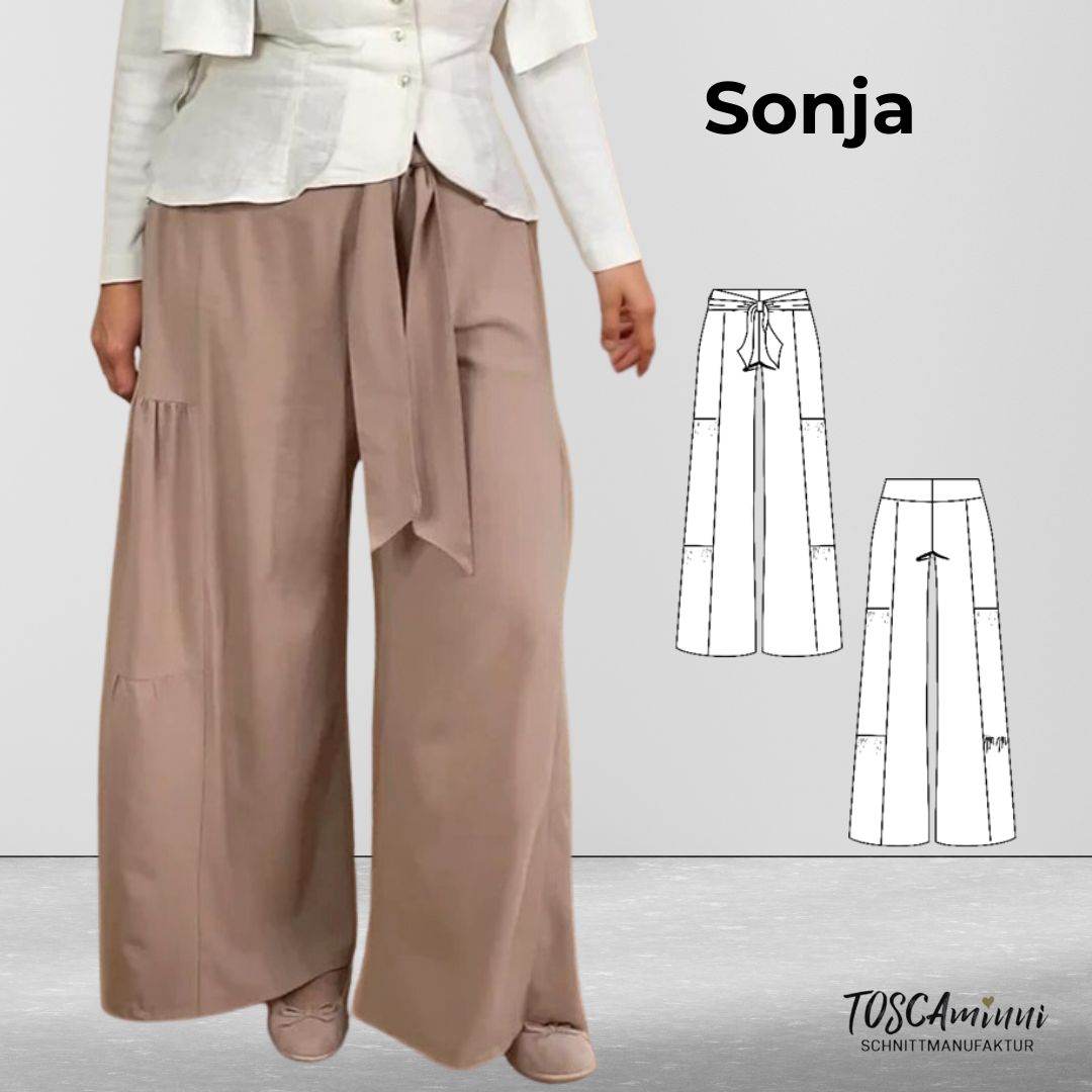 Schnittmuster Damen Hose Sonja Gr. 34-54 + Video - Sewando