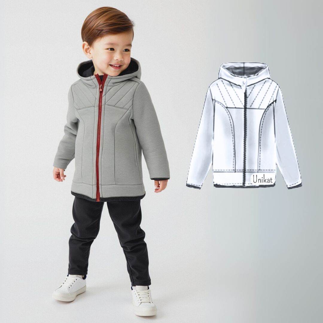 Schnittmuster Kinderjacke Nino + Ninon Gr. 80-140 + Video - Sewando