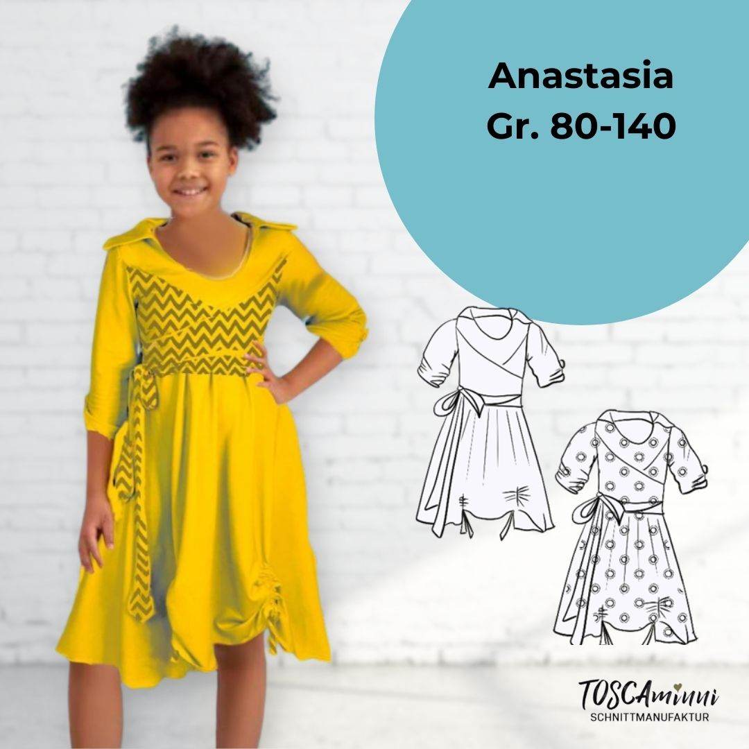Schnittmuster Kinderkleid Anastasia Gr. 80 -140 Nähanleitung - Sewando