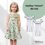 Schnittmuster Kinder Kleid Mailisa minni Gr. 80-140 - Sewando