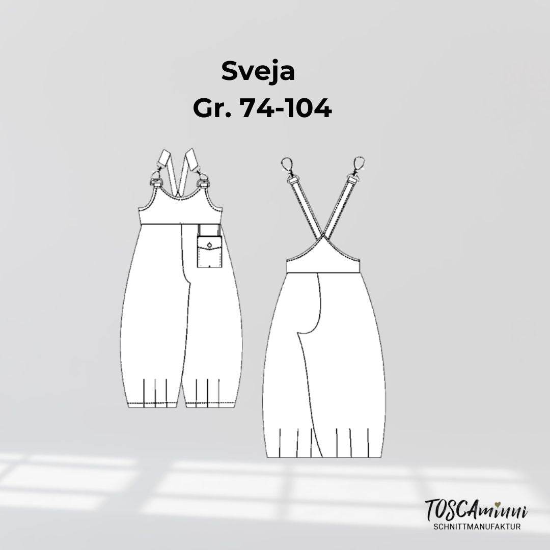 Schnittmuster Kinderlatzhose Sveja Gr. 74-104 - Sewando