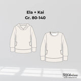 Schnittmuster Kinder Hoodie Ela+Kai Gr. 80-140 - Sewando